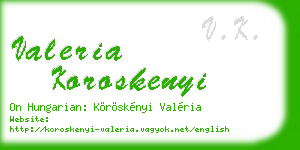 valeria koroskenyi business card